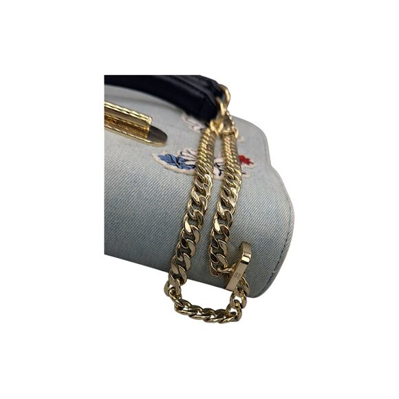 Tommy Hilfiger Embroidered Denim Crossbody Bag with Gold Chain Strap - Picture 6 of 16